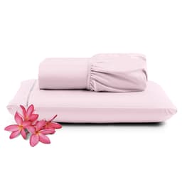 Jogo de Lençol Micropercal 400 Fios Solteiro 2 Peças Barato - Rosa