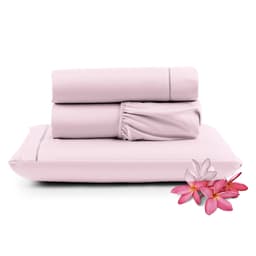 Jogo de Lençol Micropercal 400 Fios Solteiro 3 Peças Barato - Rosa
