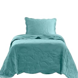 Kit Cobre Leito Colcha Bouti Solteiro Infantil 2 Peças - Verde