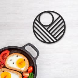 Descanso panela resistente calor Abstrato Red 15cm Preto