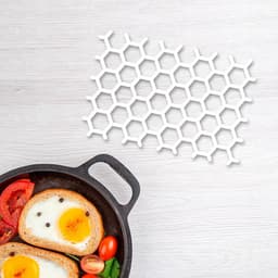 Descanso panela resistente calor Colméia 40cm Branco