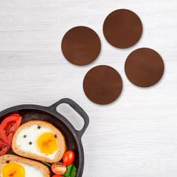 Kit 4 Descanso panela resistente calor Redondo 15cm Marrom