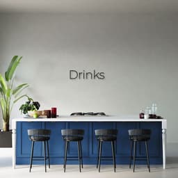 Palavra de Parede em Relevo Drinks 120x31 Preto