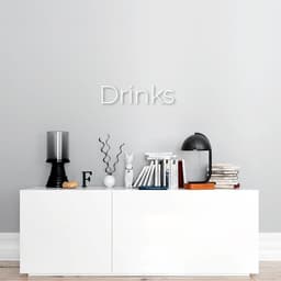 Palavra de Parede em Relevo Drinks 45x11 Branco