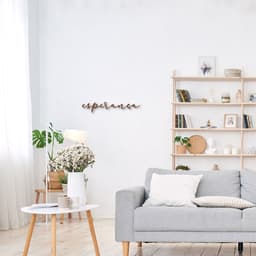 Palavra de Parede em Relevo Esperança 150x28 Marrom