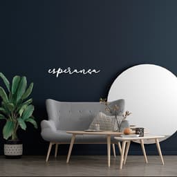 Palavra de Parede em Relevo Esperança 80x15 Branco