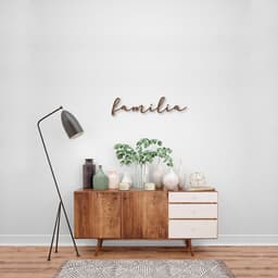 Palavra de Parede em Relevo Família 100x25 Marrom