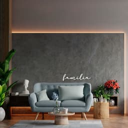 Palavra de Parede em Relevo Família 80x20 Branco