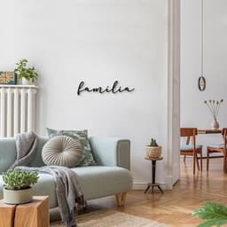 Palavra de Parede em Relevo Família 80x20 Preto