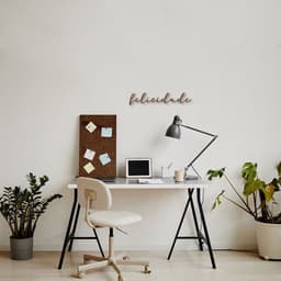 Palavra de Parede em Relevo Felicidade 30x5 Marrom