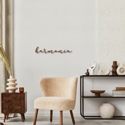 Palavra de Parede em Relevo Harmonia 150x26 Marrom