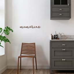 Palavra de Parede em Relevo Memórias 120x15 Marrom