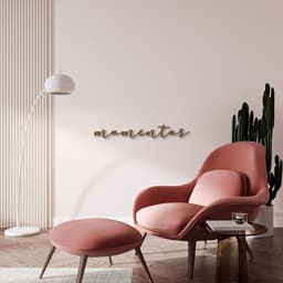 Palavra de Parede em Relevo Momentos 80x10 Marrom