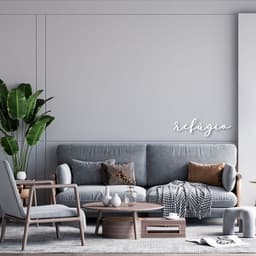 Palavra de Parede em Relevo Refúgio 30x9 Branco