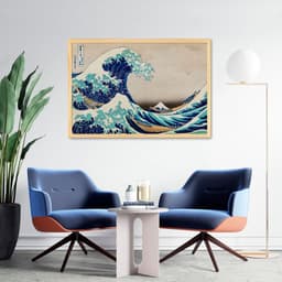 Quadro A Grande Onda de Kanagawa 86x60 Caixa Marfim