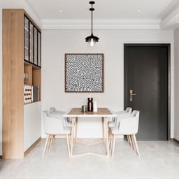 Quadro Abst. Linhas Orgânicas Boho Preto 43x43 Caixa Marrom