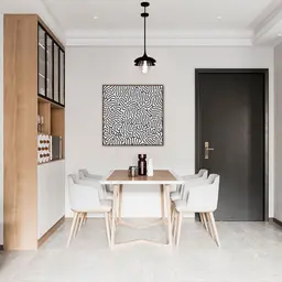 Quadro Abst. Linhas Orgânicas Boho Preto 60x60 Filete Marrom