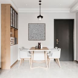 Quadro Abst. Linhas Orgânicas Boho Preto 86x86 Filete Marrom