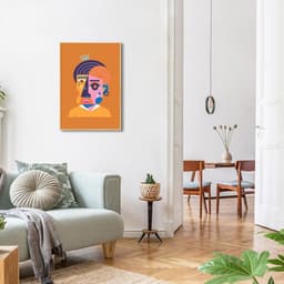 Quadro Abstract Portrait Man 100x70 Filete Marfim