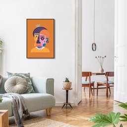 Quadro Abstract Portrait Man 60x43 Filete Preto