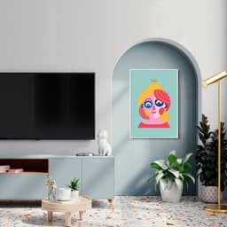 Quadro Abstract Portrait Woman 60x43 Filete Branco