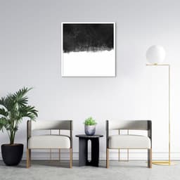 Quadro Abstrato Black Square 43x43 Caixa Branco