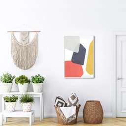 Quadro Abstrato Formas Coloridas 100x70 Filete Branco