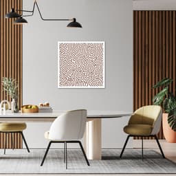 Quadro Abstrato Linhas Orgânicas Boho 86x86 Caixa Branco