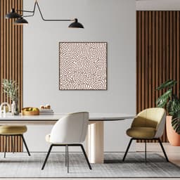 Quadro Abstrato Linhas Orgânicas Boho 86x86 Filete Marrom