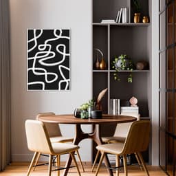 Quadro Abstrato White Brush Strokes 60x43 Filete Branco