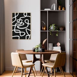 Quadro Abstrato White Brush Strokes 60x43 Filete Marfim