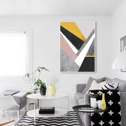 Quadro Arte em Estilhaços Gold 43x30 Filete Branco