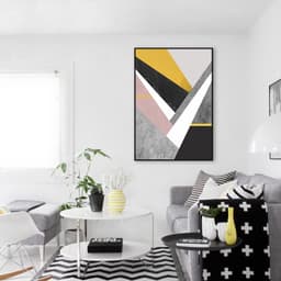 Quadro Arte em Estilhaços Gold 43x30 Filete Preto