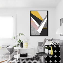 Quadro Arte em Estilhaços Gold 86x60 Caixa Preto