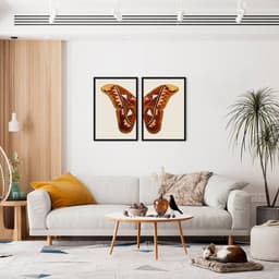 Quadro Asas de Borboleta Boho 122x86 2-86x60 Caixa Preto