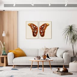 Quadro Asas de Borboleta Boho 142x100 2-100x70 Filete Marfim