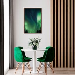 Quadro Aurora Boreal Finlândia 100x70 Caixa Marrom