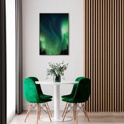 Quadro Aurora Boreal Finlândia 43x30 Filete Marrom