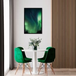 Quadro Aurora Boreal Finlândia 60x43 Caixa Preto
