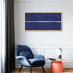 Quadro Azul Linha Minimalista 120x60 Caixa Marfim