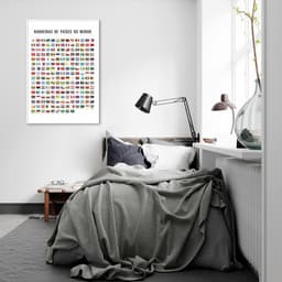 Quadro Bandeiras de Países do Mundo 100x70 Filete Branco