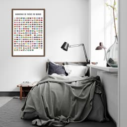 Quadro Bandeiras de Países do Mundo 43x30 Caixa Marrom