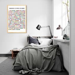 Quadro Bandeiras de Países do Mundo 86x60 Caixa Marfim