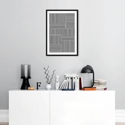 Quadro Barras Minimalistas 43x30 Caixa Preto