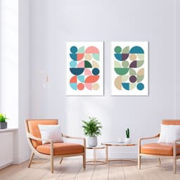Quadro Bauhaus Colors 122x86 2-86x60 Filete Branco