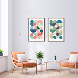 Quadro Bauhaus Colors 62x43 2-43x30 Caixa Marrom