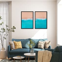 Quadro Beira Mar 62x43 2-43x30 Caixa Preto