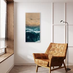 Quadro Beira Mar Cape Town 86x43 Filete Branco