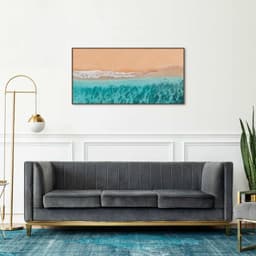 Quadro Beira Mar Caribe 60x30 Filete Marrom