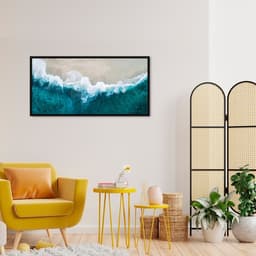 Quadro Beira Mar Maldivas 100x50 Caixa Preto